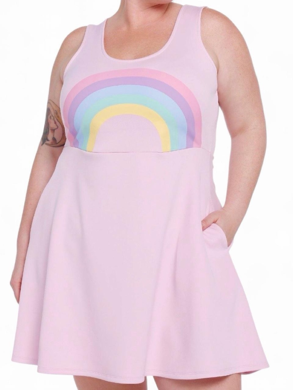 Sweet Society Pastel Rainbow Tank Dress Plus Size 5x